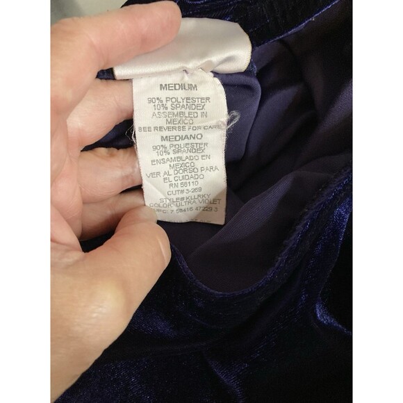 Kathie Lee Collection Skirt M And Top L Royal Blue Purple Velvet Vintage - Picture 10 of 10